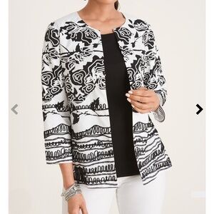 Chico’s Embellished Linework Jacket - Black & White - Small (Chico’s 1) NWT